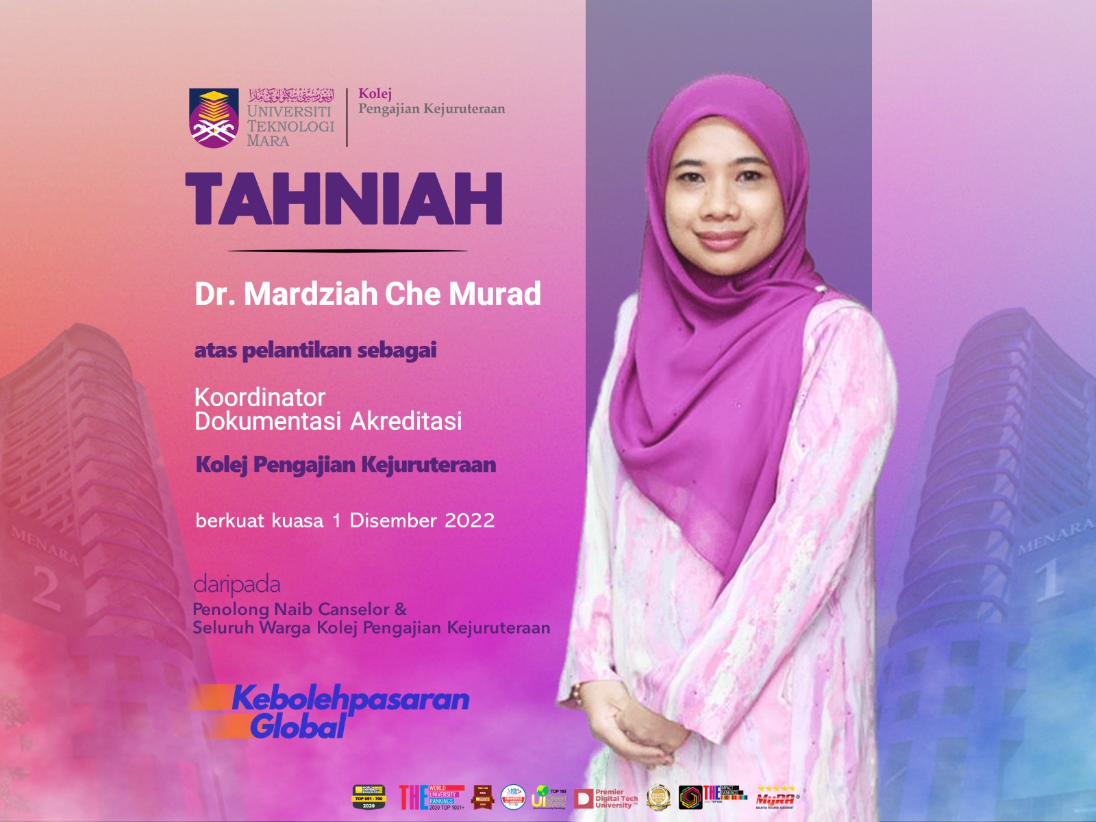 Tahniah Dr. Mardziah Che Murad